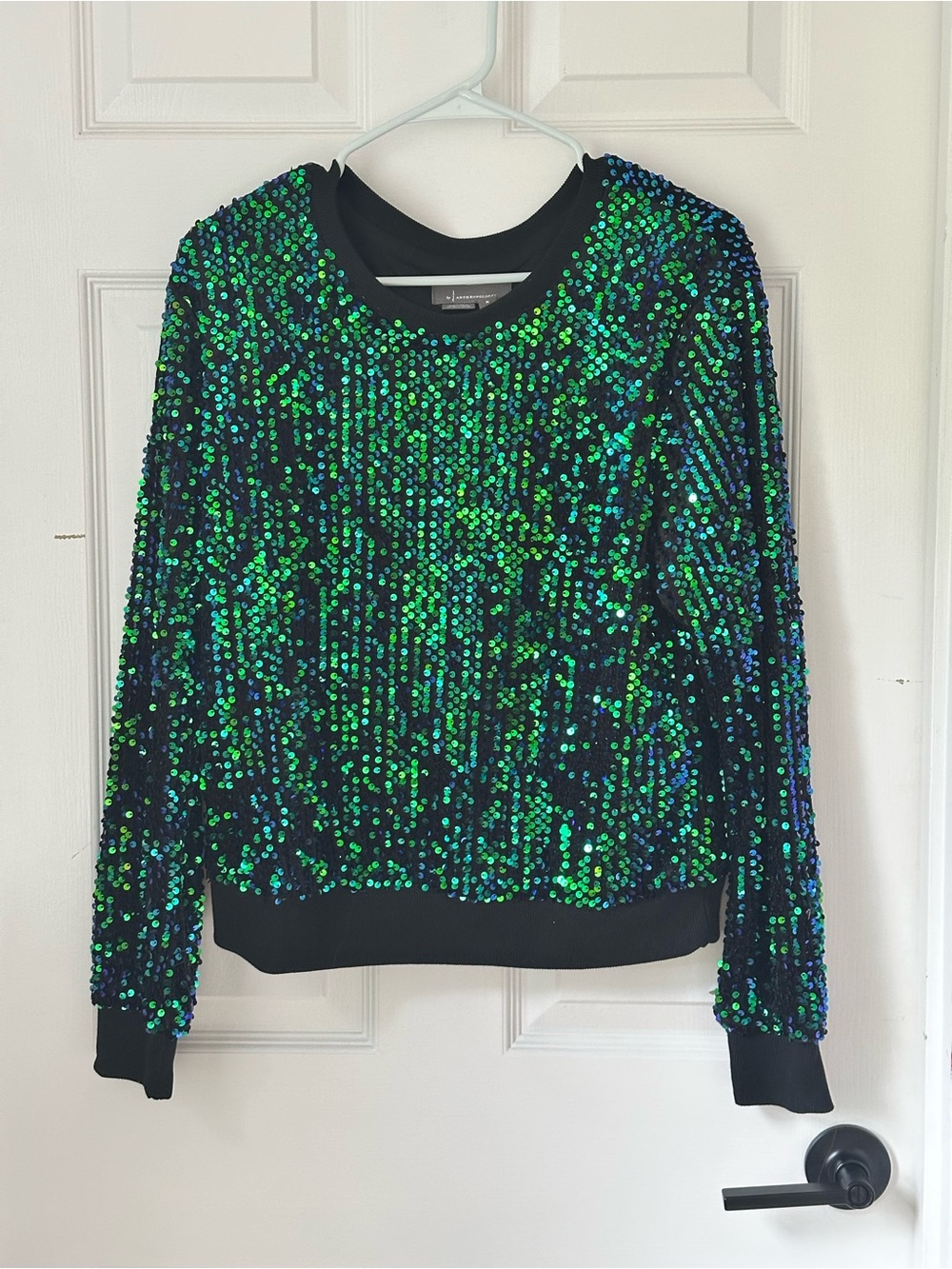 Anthropologie Sequin Velvet Sweatshirt - Medium